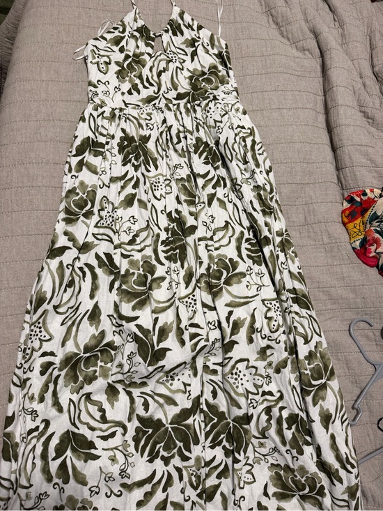 1. State Dresses & Skirts - STATE White Dress with Olive Floral Smocking